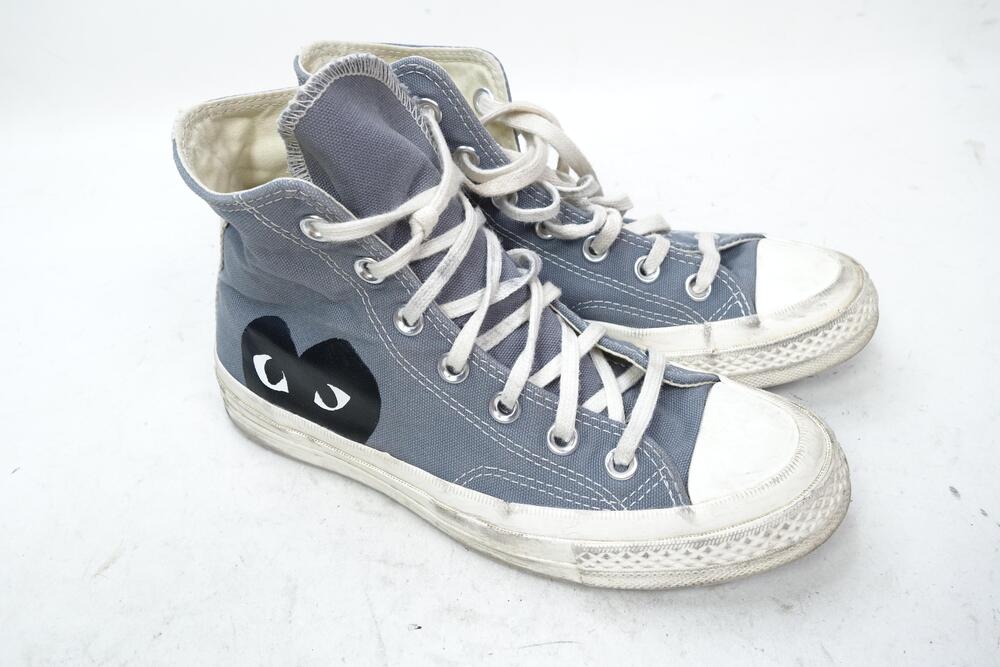 Converse X Play Comme Des Garcons Chuck 70 High Sneaker Shoes Mens Size 5 Gray